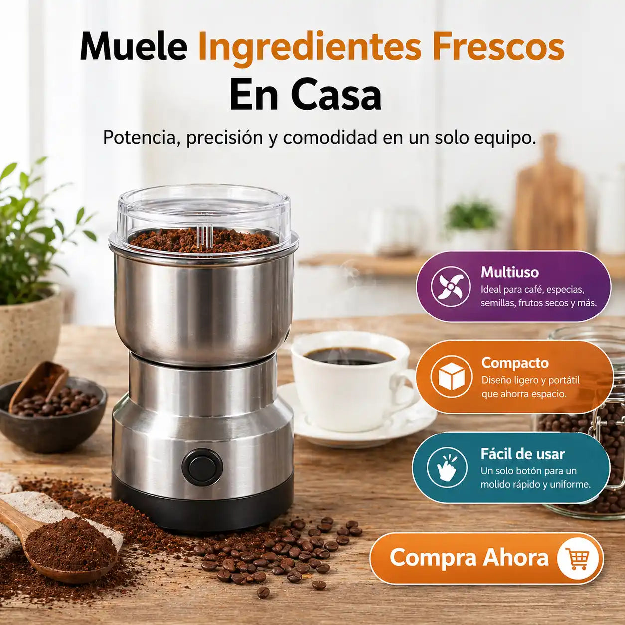 Molino Moledor De Café Y Especias | Muele En Segundos