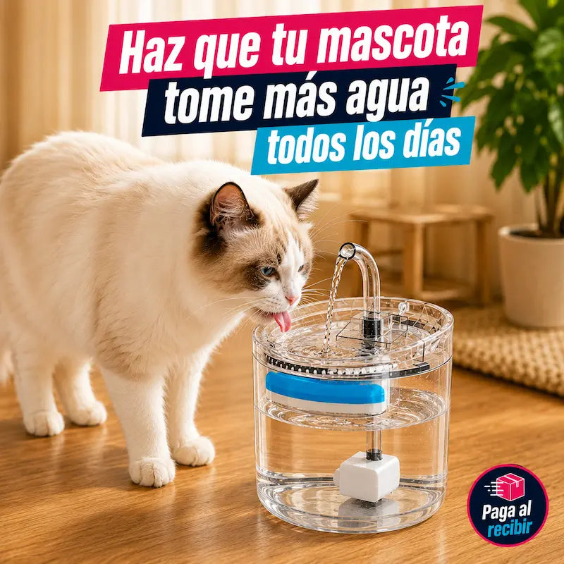 Fuente Automática de Agua para Mascotas: Dale agua fresca a tu mascota todo el día 💧