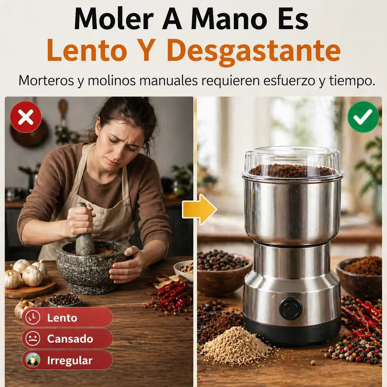Molino Moledor De Café Y Especias | Muele En Segundos