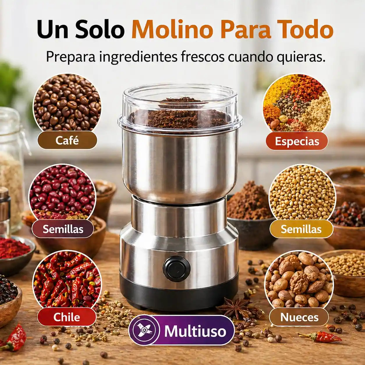 Molino Moledor De Café Y Especias | Muele En Segundos